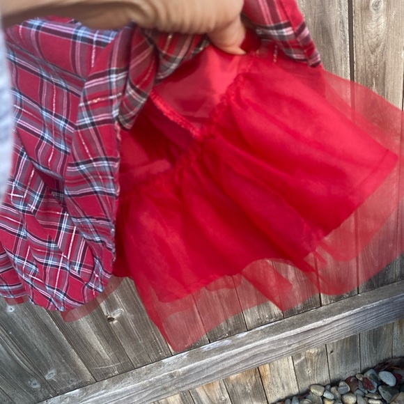 Christmas Plaid Dress with Red Net Slip - Picture 8 of 9